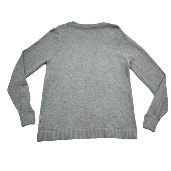 Pink Clover Womens Size Large Sweater Carson Gray Cuffed Sleeve Button Accent - Picture 6 of 6